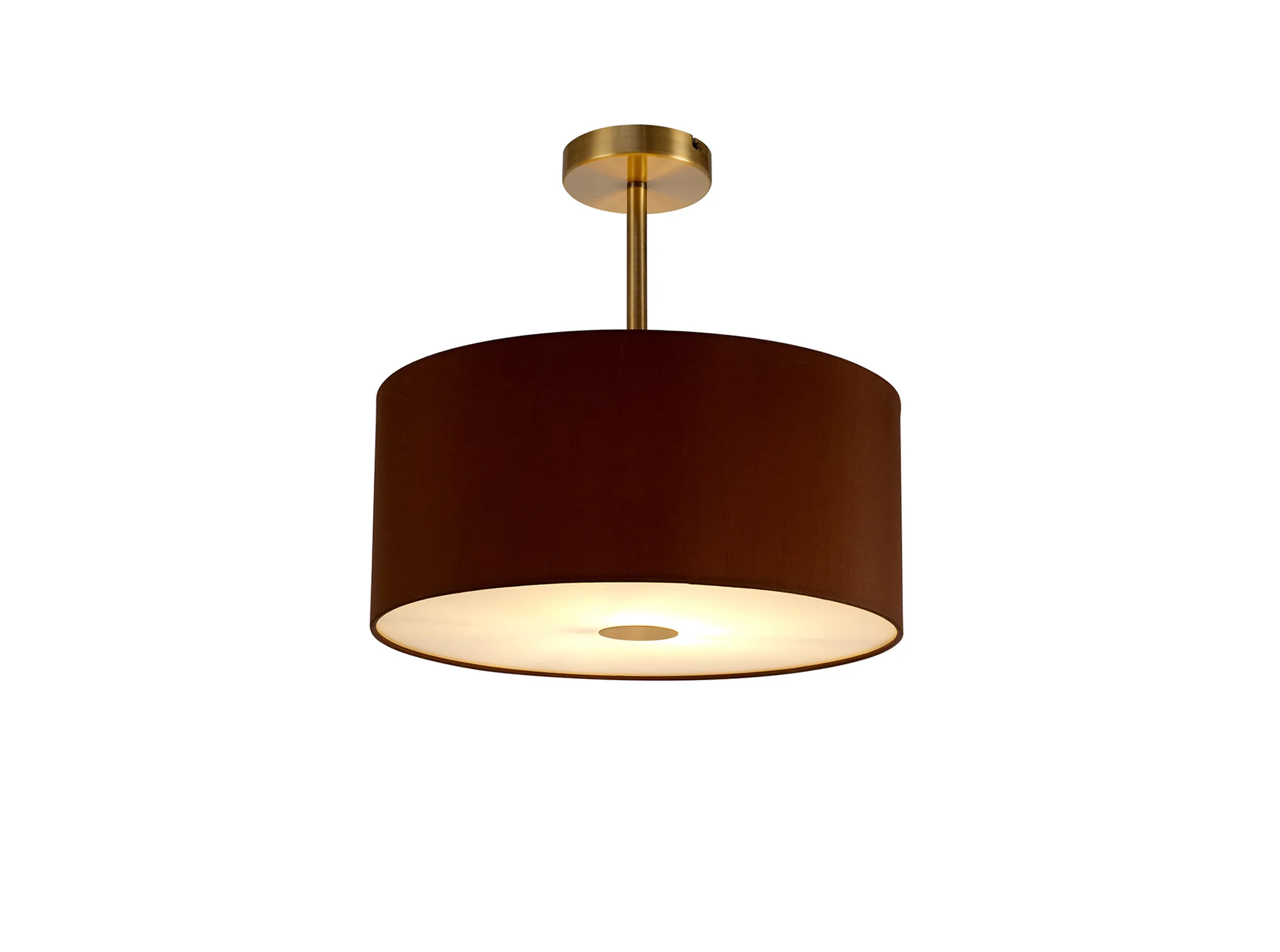 Baymont 40cm Semi Flush 1 Light Antique Brass, Raw Cocoa/Grecian Bronze, Frosted Diffuser DK0178  Deco Baymont AB RC